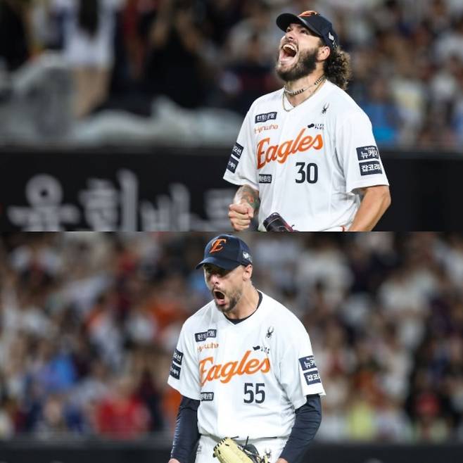 한화 외국인 원투펀치 코디 폰세(위쪽)와 라이언 와이스. /사진=한화 이글스 제공