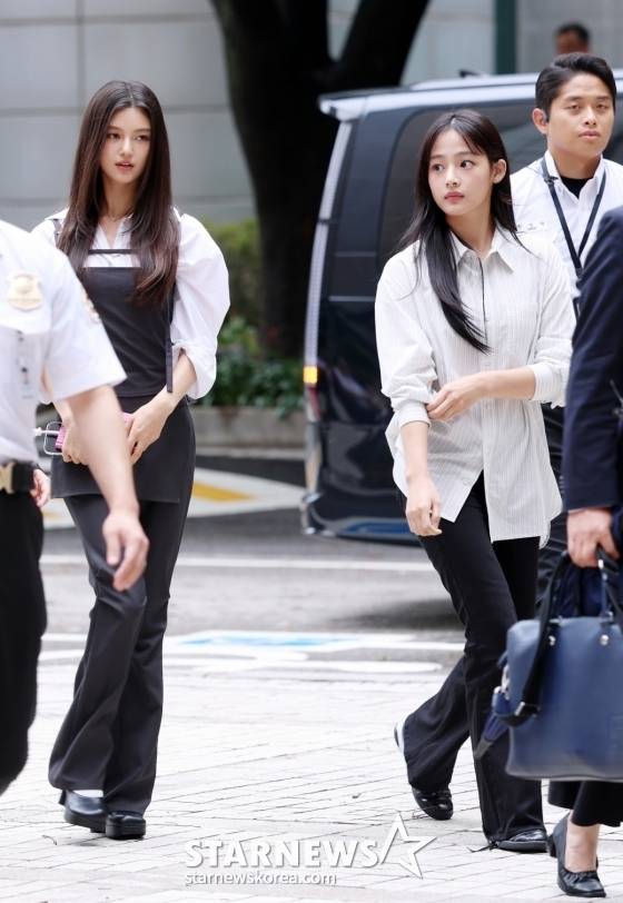 뉴진스 민지·다니엘, 어도어 소송 조정기일 참석..경호인력 투입[스타현장]