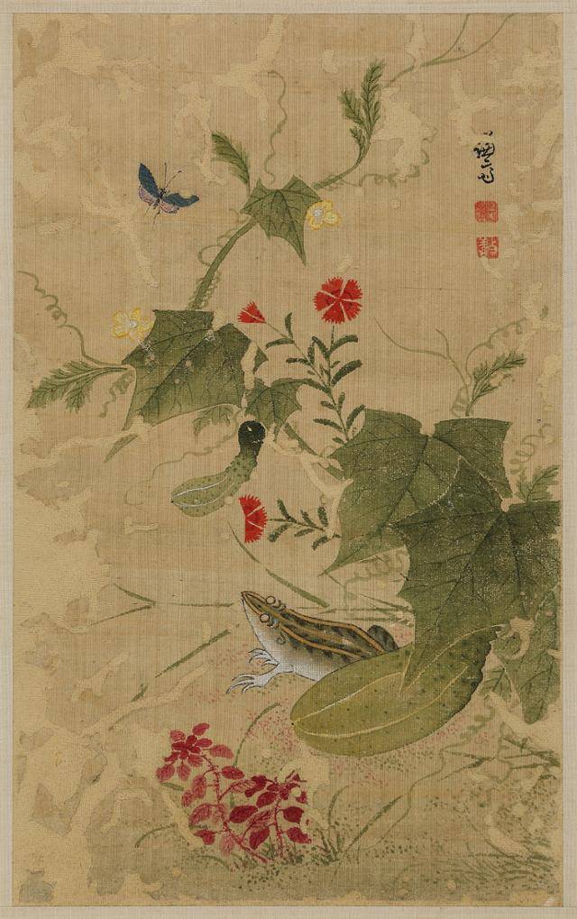 겸재 정선의 화훼영모화첩 중 '과전전계'. 대구 간송미술관 제공