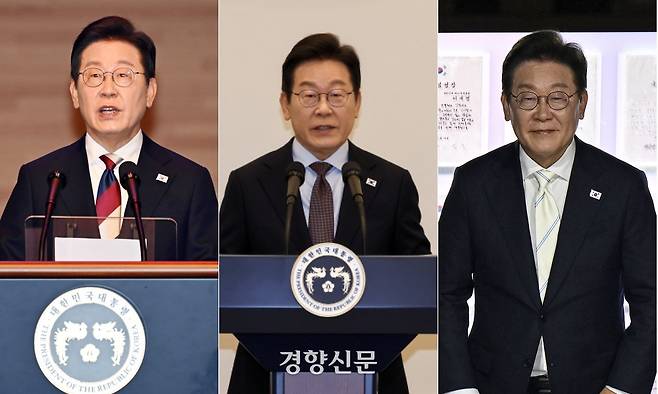 이재명 대통령은 15일 하루 동안 넥타이를 바꿔 맸다. 대통령실사진기자단