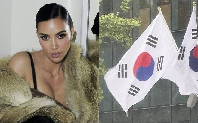 킴 카다시안이 광복절에 태극기 사진을 SNS에 올렸다. [킴 카다시안 SNS 캡처]