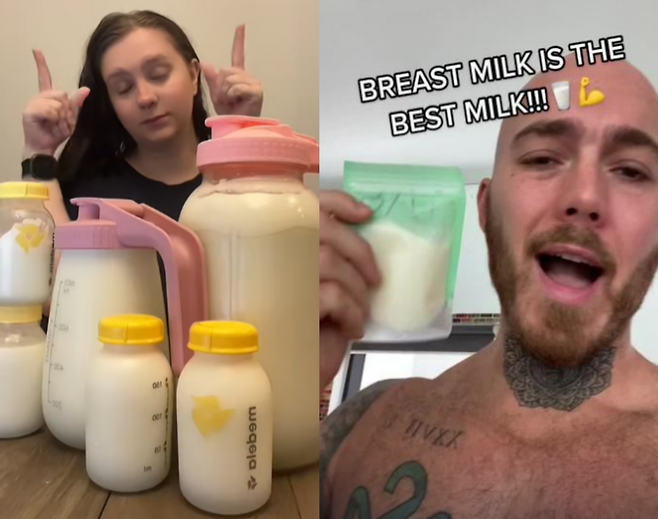 보디빌더들이 건강 보조용으로 모유를 구매하는 시장이 확대되고 있다. 산모들은 모유 판매를 부업으로 삼은 사례가 이어지고 있다. (사진=틱톡)