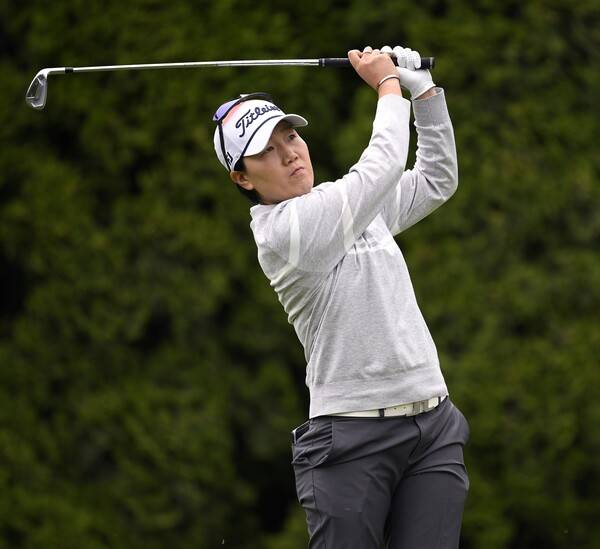 박성현, 고진영, 유해란, 이소미, 이정은6, 그레이스 김, 노예림 프로 등이 출전한 2025년 미국여자프로골프(LPGA) 투어 더 스탠다드 포틀랜드 클래식에 출전한 이정은5 프로가 2라운드에서 경기하는 모습이다. 사진제공=Getty_LPGA