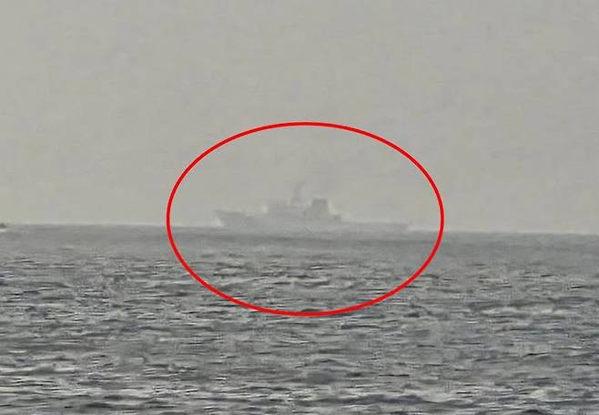 지난 15일 광복절에 독도 인근 해상에 출몰한 것으로 알려진 일본 순시선. /사진제공=서경덕 성신여대 교수