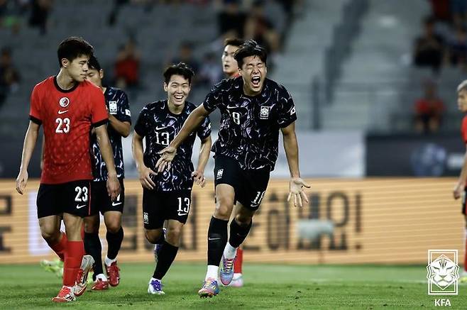 [서울=뉴시스] 한국 남자 축구 대표팀의 이호재. (사진=대한축구협회 제공)  *재판매 및 DB 금지