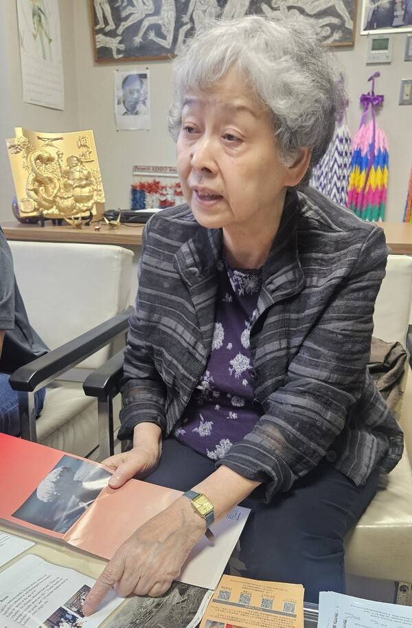 나가사키 '원폭 생존자들의 대모'로 불리는 테루코 요코야마 나가사키 피단협 회장. /유은상 기자