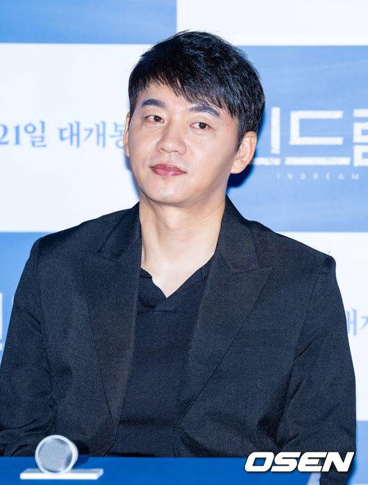 [OSEN=민경훈 기자] 19일 오후 서울 광진구 롯데시네마 건대점에서 영화 '인드림' 언론시사회가 열렸다. 배우 김승수가 기자회견 중 미소짓고 있다. 2023.06.19 /rumi@osen.co.kr