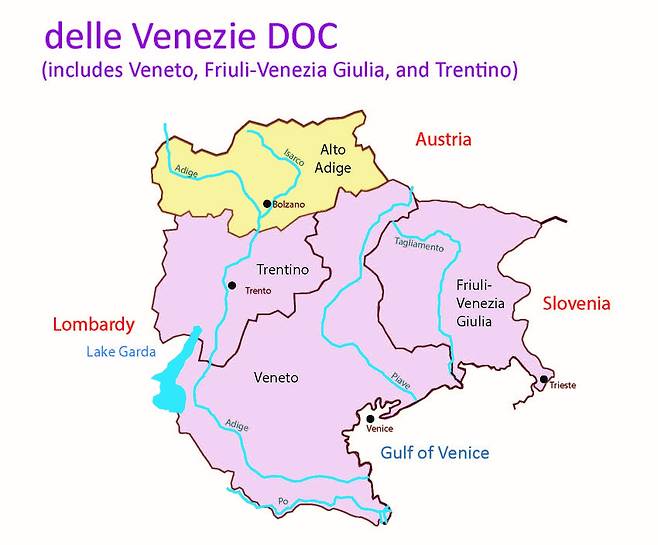 Delle Venezie DOC. 협회 홈페이지