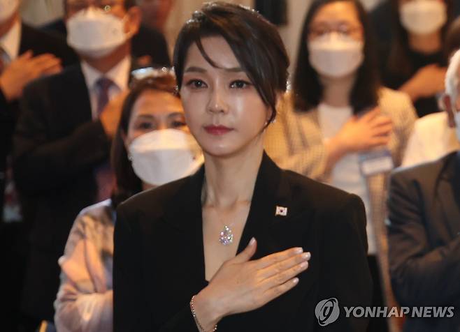 2022년 6월 스페인 동포 만찬간담회에 참석한 김건희 여사 [촬영 서명곤] 2022.6.30