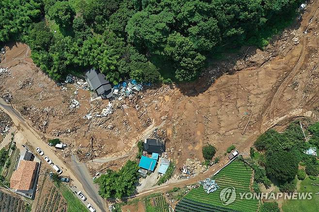 산청군 부리, 광범위한 산사태 피해 [연합뉴스 자료사진]