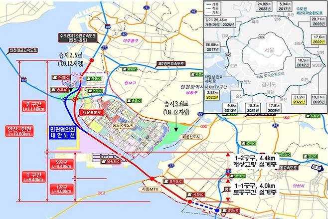 수도권 제2순환고속도로 노선도. 사진=인천시