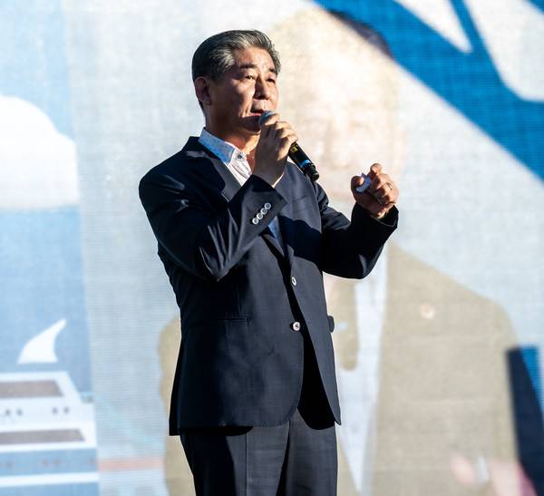 정해권 인천시의회 의장이 축사를 하고 있다. 2025.8.16 [경인방송DB]