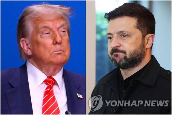 트럼프 미국 대통령(왼쪽)과 젤렌스키 우크라이나 대통령 〈사진출처=연합뉴스〉