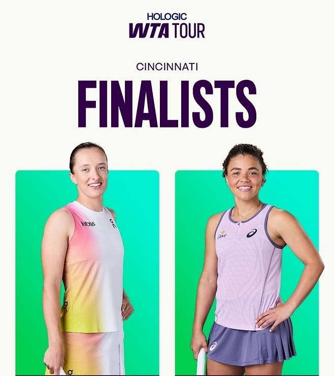 2025 신시내티오픈 여자단식 우승을 다투게 된 시비옹테크와 파올리니. 사진/WTA 투어