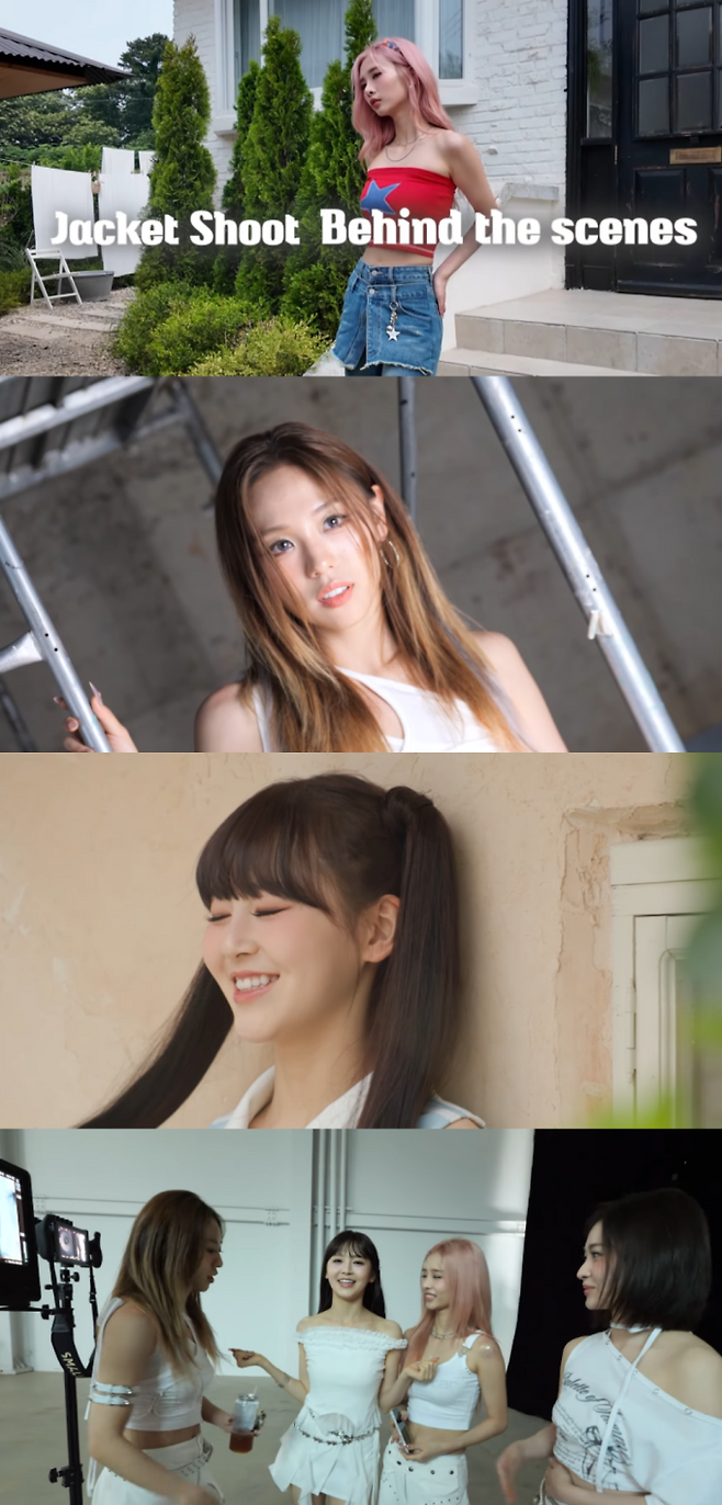 퀸즈아이, 자켓 촬영장서 빛난 6인조 호흡 (사진 출처 : 퀸즈아이 공식 유튜브 캡처)