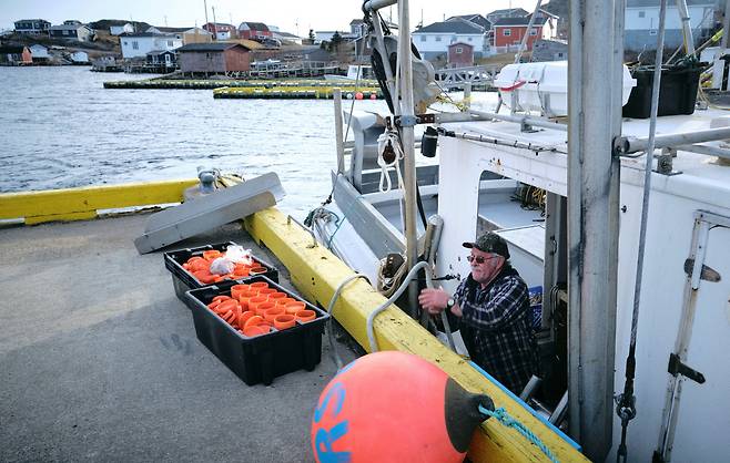 베링해협 인근에서 가자미 낚시를 위해 배를 준비하는 어민들. /연합뉴스