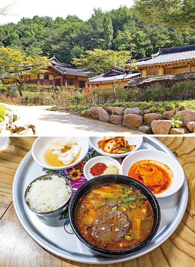 (위) 구름에 리조트 (아래) 옥야식당
