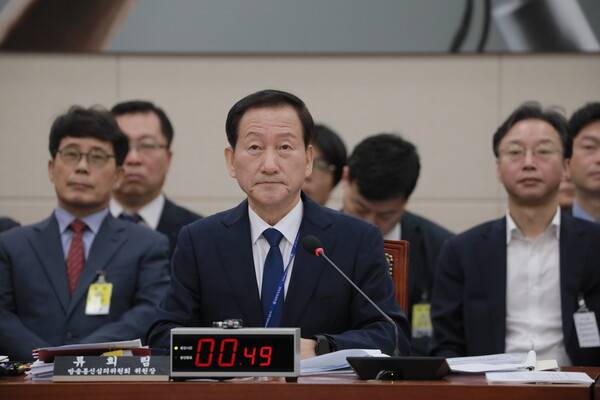 ▲지난해 10월 국회 과학기술정보방송통신위원회 국정감사에 출석한 류희림 방송통신심의위원회 위원장. 사진=김용욱 기자