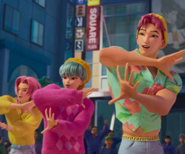 '케이팝 데몬 헌터스'의 사자보이즈 '소다팝' 장면이 인기를 끌고 있다. / '케이팝 데몬 헌터스'