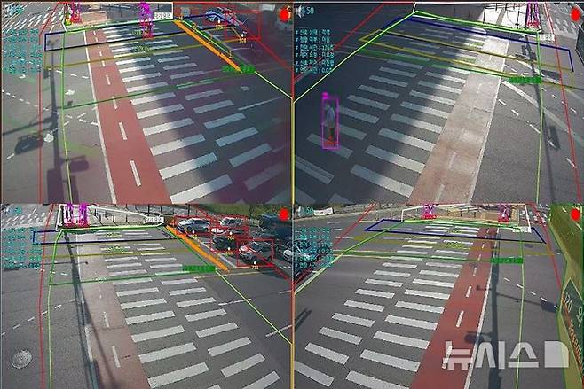 [파주=뉴시스] 경기 파주시 '스마트 횡단 시스템'.(사진=파주시 제공)photo@newsis.com
