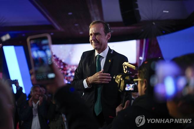 볼리비아 대선에 출마한 호르헤 키로가 후보 [AP=연합뉴스. 재판매 및 DB 금지]