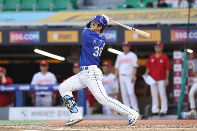 삼성 라이온즈의 김영웅. 삼성 제공