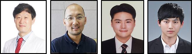 (왼쪽부터)김현구 고려대 구로병원 심장혈관흉부외과 교수, 박지호 한국과학기술원(KAIST) 바이오 및 뇌공학과 교수, 김창근 고려대 구로병원 박사과정, 장민철 KAIST  박사과정). /사진제공=고려대학교 구로병원