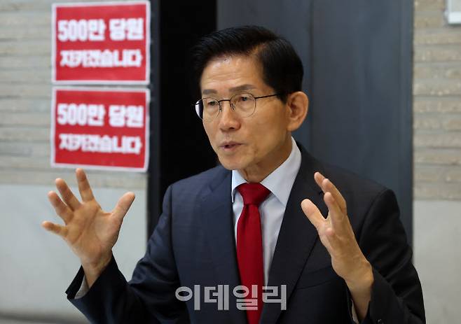 [이데일리 방인권 기자] 김문수 국민의힘 당대표 후보 인터뷰