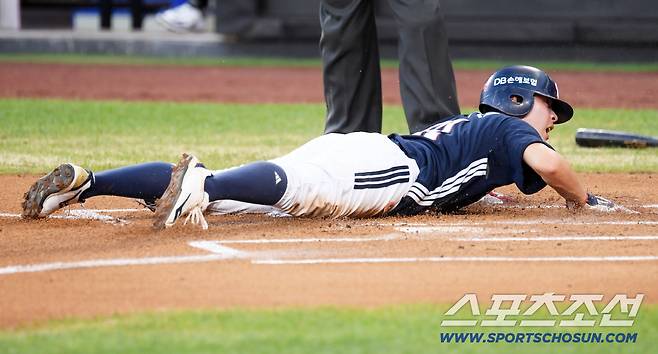 19일 대전 한화생명볼파크에서 열린 한화 이글스와 두산 베어스의 경기. 두산 정수빈이 득점하고 있다. 대전=박재만 기자 pjm@sportschosun.com/2025.08.19/