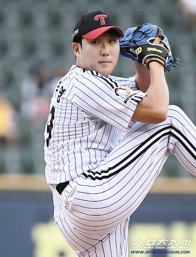 5일 서울 잠실구장에서 열린 두산-LG전. LG 선발투수로 마운드에 오른 손주영. 잠실=정재근 기자 cjg@sportschosun.com/2025.8.5/
