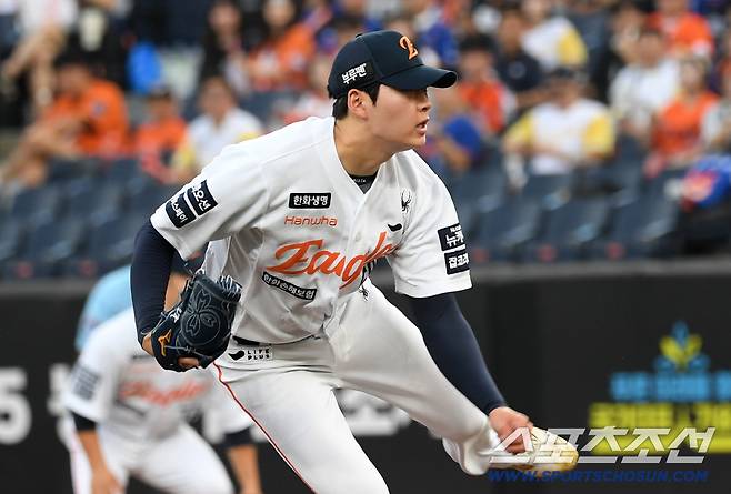 20일 대전 한화생명볼파크에서 열린 한화 이글스와 두산 베어스의 경기. 한화 조동욱이 역투하고 있다. 대전=박재만 기자 pjm@sportschosun.com/2025.08.20/