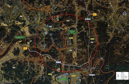 345kV 신세종(신청원)개폐소 건설사업 대상지역(안). 세종시 제공