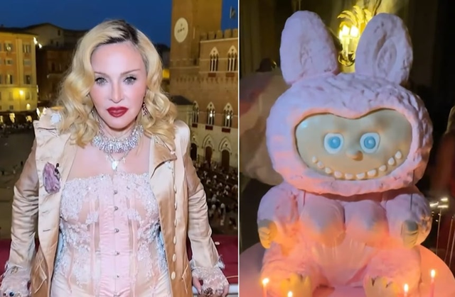 팝스타 마돈나, 라부부 스타일의 생일 케이크. 인스타그램