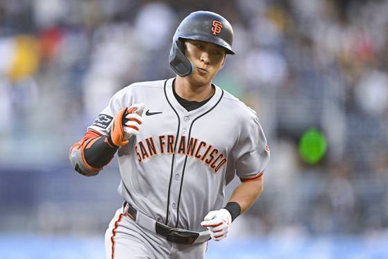 이정후는 한국시간 기준으로 자신의 27번째 생일날 홈런포를 터뜨려 자축했다. 로이터=연합뉴스