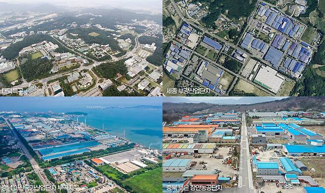 충청권 노후 산업단지. 사진=각 시도청 제공.