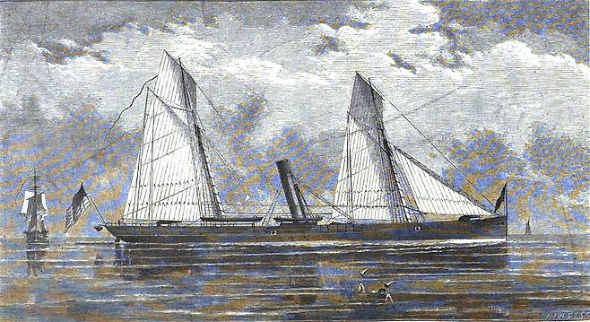 제너럴 셔먼호 (출처: Charles Brandon Boynton, 1869, Public domain, via Wikimedia Commons)