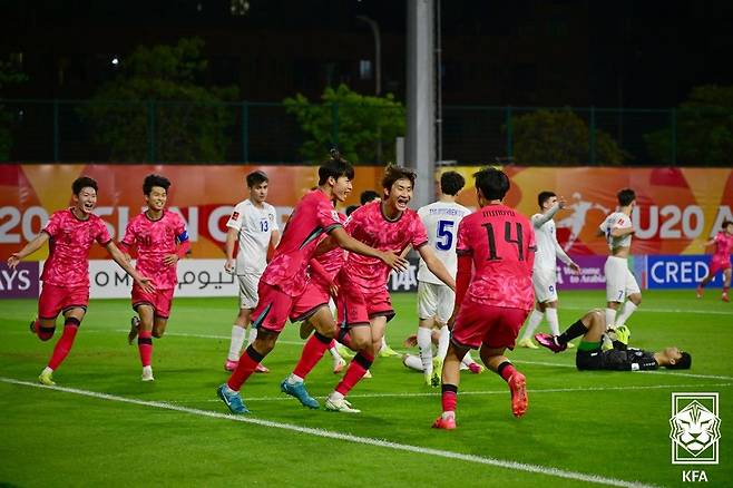 오는 9월 칠레에서 열리는 월드컵을 준비하는 남자 U-20 축구대표팀이 국내 최종 훈련을 실시한다. 사진은 지난 2월 중국에서 개최된 AFC U20 아시안컵 당시 모습. (대한축구협회 제공)