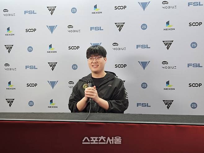 BNK 노영진이 18일 서울 잠실DN콜로세움에서 열린 2025 FSL 서머 C조 김승환전 승리 후 취재진 인터뷰에 응하고 있다. 잠실 | 강윤식 기자 skywalker@sportsseoul.com