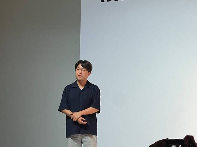 양승명 크래프톤 '펍지: 블라인드스팟' PD가 20일(현지시간) 독일 쾰른에서 열린 게임스컴 2025 신작 미디어 간담회에서 게임 개발 방향성을 설명하고 있다.ⓒ데일리안 이주은 기자