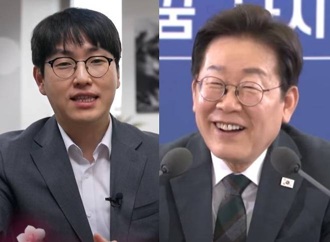 하정우 AI(인공지능)미래기획수석(왼쪽)과 이재명 대통령. 유튜브 영상 갈무리