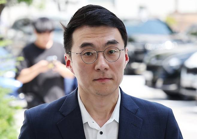 21일 서울 양천구 서울남부지방법원에서 열린 2심 선고에 김남국 전 의원이 출석하고 있다. 연합뉴스