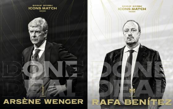 Former Arsenal manager Arsene Wenger and former Liverpool manager Rafael Benitez will face off in the Nexon Icons Match. [NEXON]
