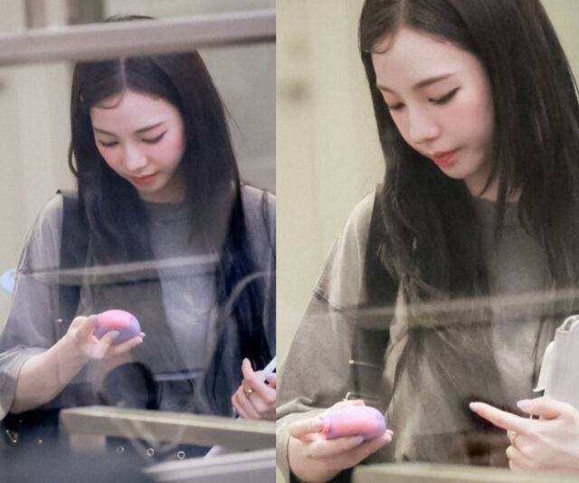 카리나가 공항에서도 다마고치를 키우고 있다. / 온라인 커뮤니티