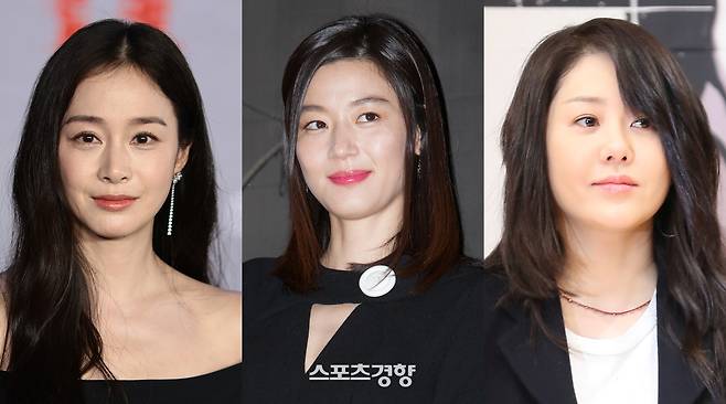 최근 자신의 노화를 언급한 배우 김태희(왼쪽부터), 전지현, 고현정. 경향신문 자료사진