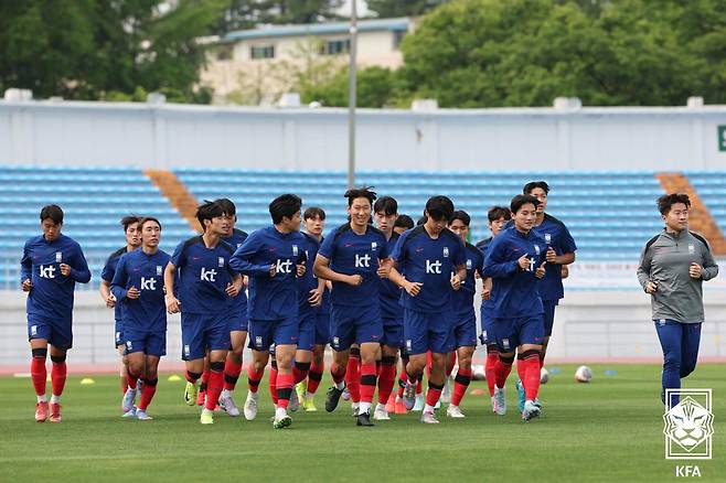 지난 5월 강원도 원주에서 진행된 국내 소집 훈련 당시 남자 U-20 대표팀. /사진=대한축구협회 제공