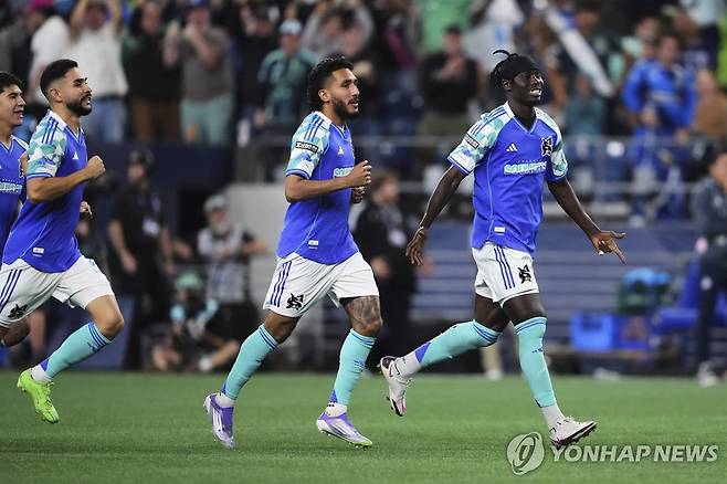 리그스컵 8강전에서 승리한 시애틀 사운더스 [AP=연합뉴스]
