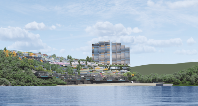 남일대리조트가 문을 닫고 오는 2028년 새롭게 문을 열 사천 향촌동 5성급 호텔·리조트 조감도./사천시/