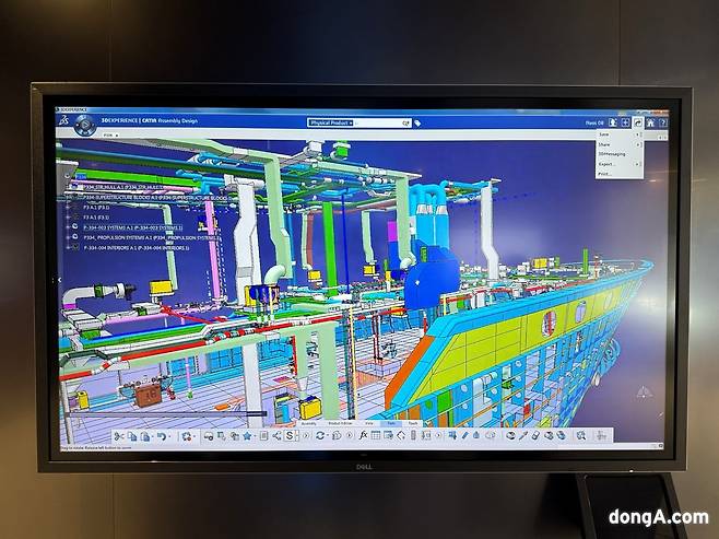 다쏘시스템 3D익스피리언스 플랫폼 구현 모습.