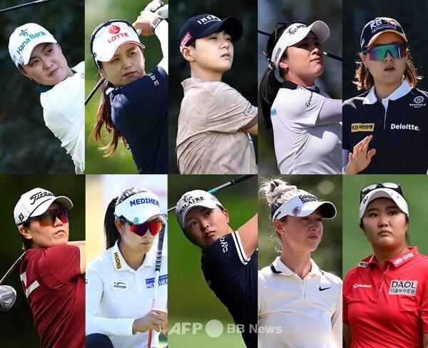 2025년 미국여자프로골프(LPGA) 투어 CPKC 여자오픈에 출전한 이민지, 최혜진, 박성현, 윤이나, 전인지, 이정은5, 김아림, 고진영, 넬리 코다, 유해란 프로. 사진제공=ⓒAFPBBNews = News1