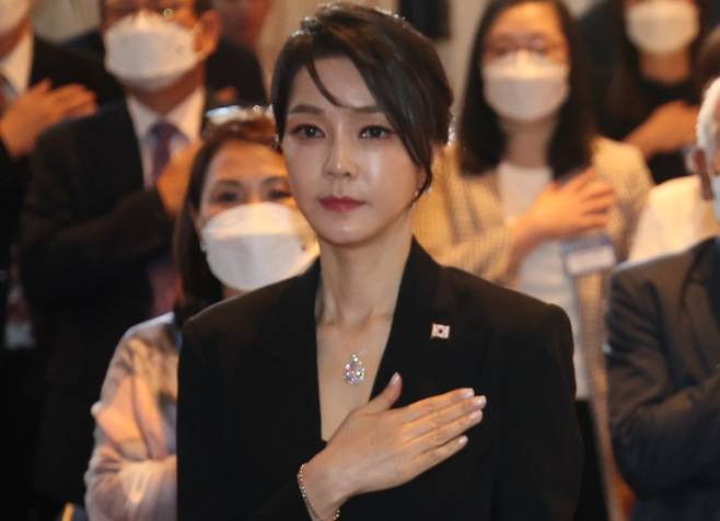 ▲2022년 6월 스페인 동포 만찬간담회에 참석한 김건희 여사 [연합뉴스]